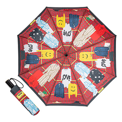 Зонт складной Moschino 9155-OCA Wardrobe Multi product-3993 