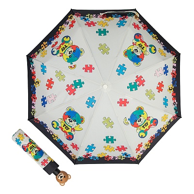 Зонт складной Moschino 8057-OCI Puzzle bears Cream product-3434 