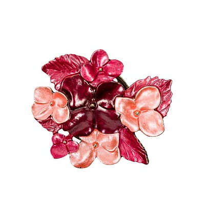 Брошь Фиалки XZ1498.9 R/G 