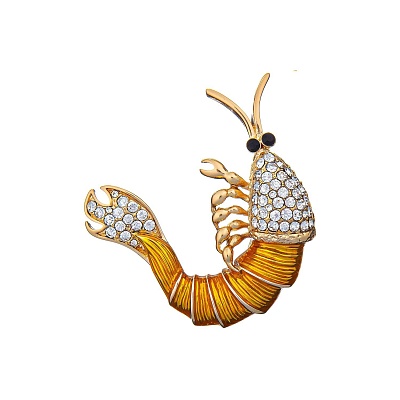 Брошь Креветка FAN-07356.13 BR/RG 