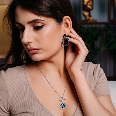 Серьги BBL  Fiore Luna  A2002SW-E108.23 BL/S 