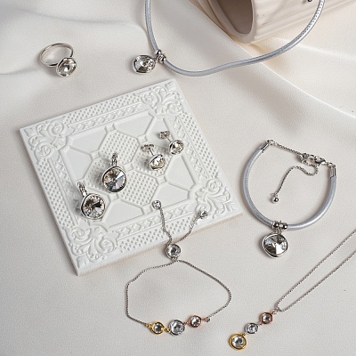 Колье Silver Shade / Silver Leather  Fiore Luna  B1902.2 BW/S 