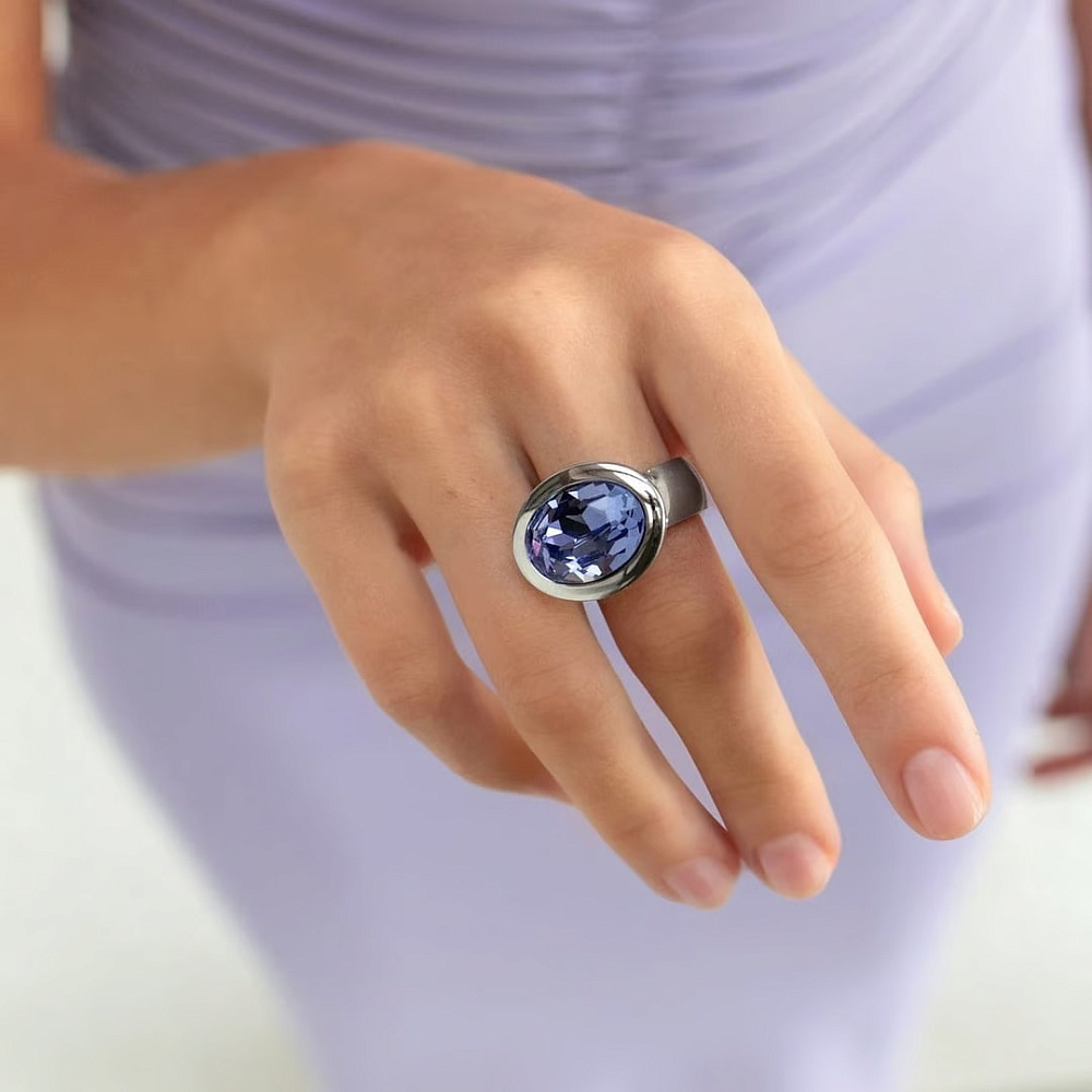 Qudo Кольцо TIVOLA big G royal blue delite 18.5 мм Qudo 651750/18.5 BL/G Арт.: 651750/18.5 BL/G