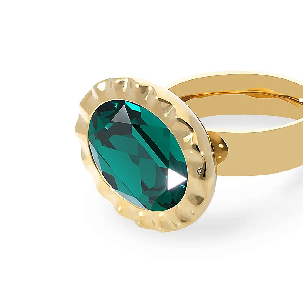 Qudo Кольцо TIVOLA UNICA big (G/P) Emerald 58 Qudo 686946 Арт.: 686946