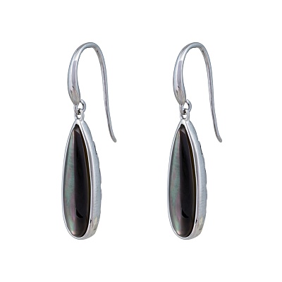 Серьги Капля SHELL AE01376-13 BW/S 