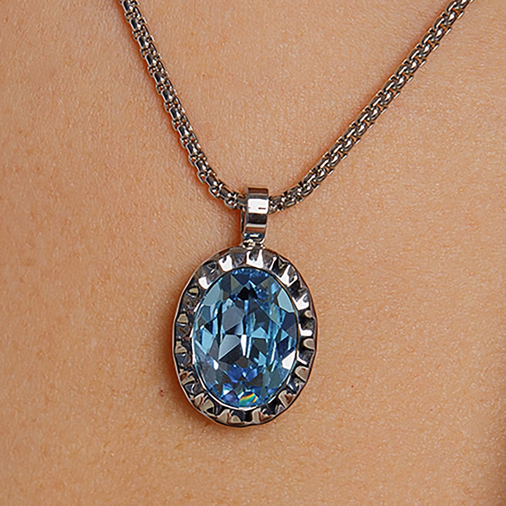 Qudo Колье TIVOLA UNICA big (S/P) Aquamarine 3cm Арт.: 420527