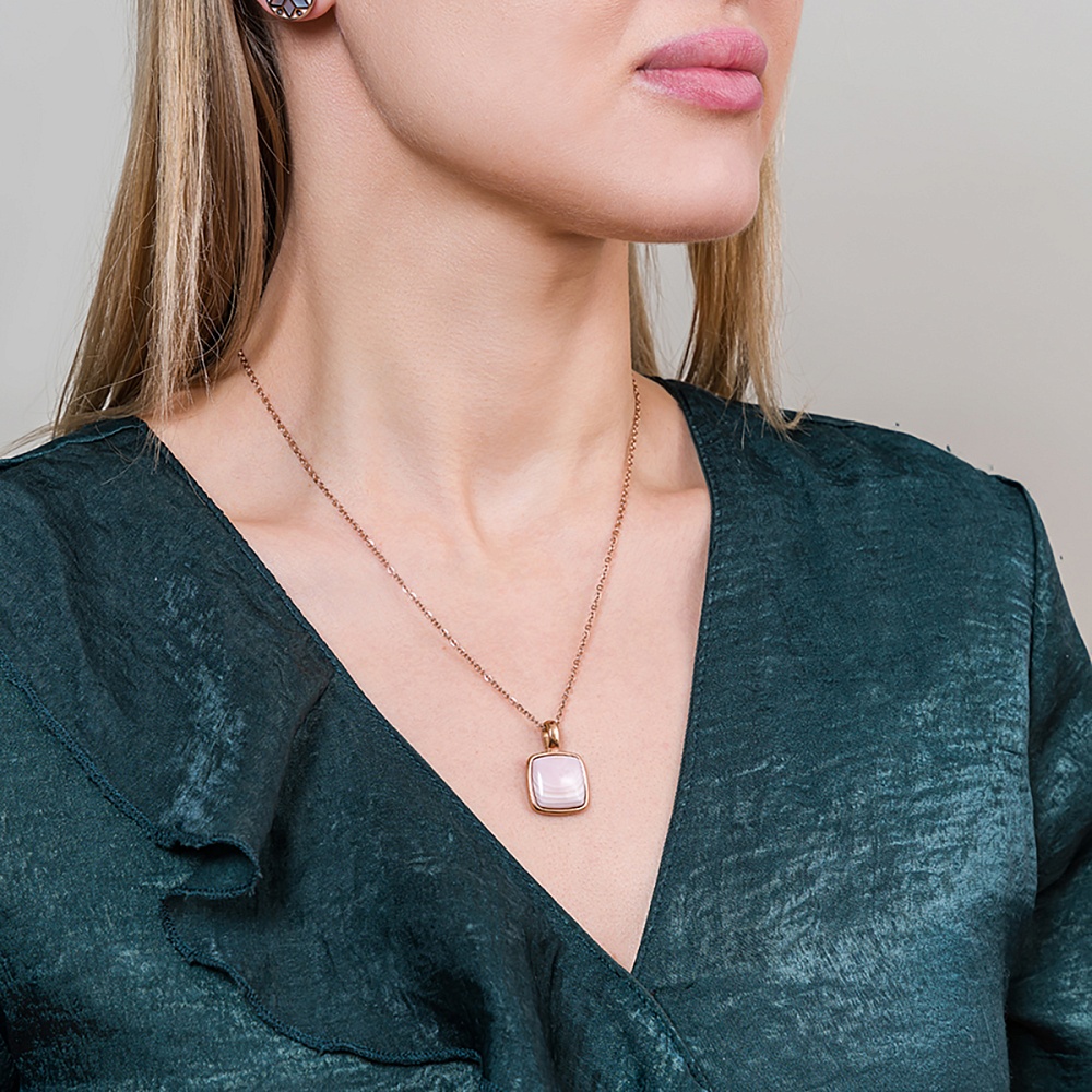 Fiore Luna Колье Куб SHELL ROSE Арт.: BP02914-3 R/RG