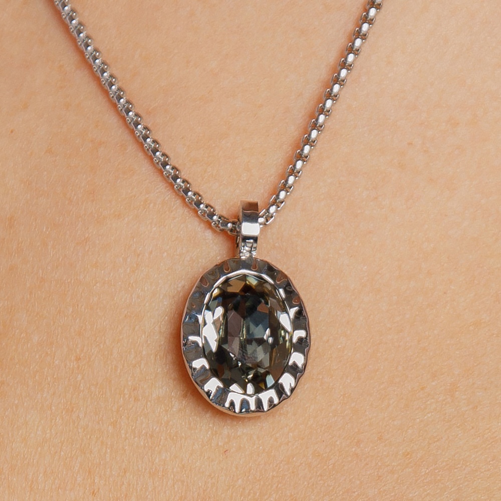 Qudo Колье TIVOLA UNICA big (S/P) Black diamond 3cm Арт.: 420539