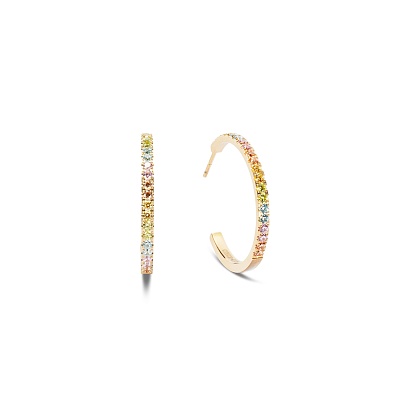 Серьги Hoop Multicolour Pastel Gold 30мм 0147/23-1590 