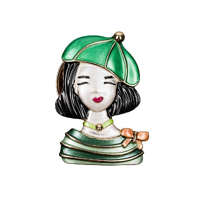 Брошь Девочка в берете XZ1479.16 G/G 