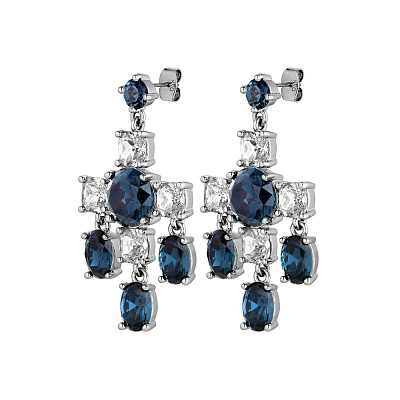 Серьги LEONORA SS ROYAL BLUE / CRYSTAL 430124 