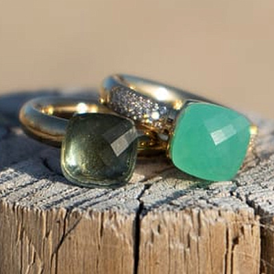 Кольцо FIRENZE 19 (G) Olivine  Qudo  107001/40-4906 19 