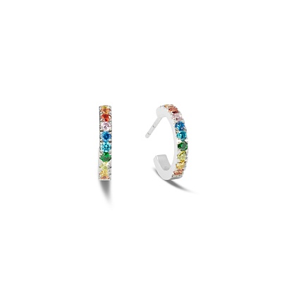 Серьги Hoop Multicolour Silver 15мм 0146/23-1517 