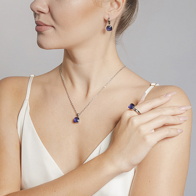 Кольцо Firenze tanzanite 19 мм  Qudo  *610594 V/S 