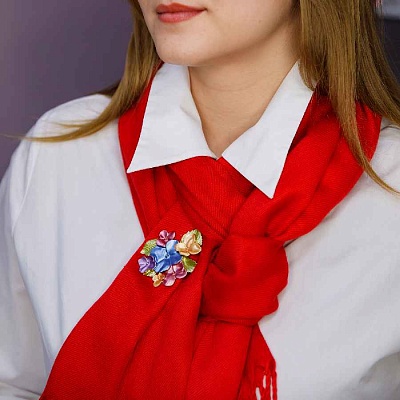 Брошь Фиалки  Shadore  XZ1498.27 M/G 