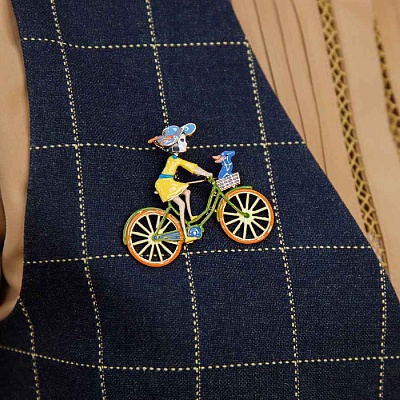 Брошь Велосипед  Shadore  XZ2294.10 BR/G 