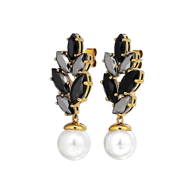 Серьги BALETE SG BLACK_WHITE PEARL 470026 