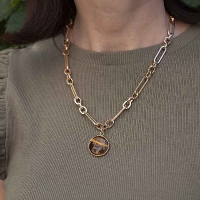 Колье TIGER EYE  Fiore Luna  LN5147 BR/G 