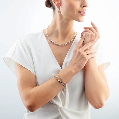 Серьги Hoop Multicolour Pastel Gold 15мм  Coeur de Lion  0146/23-1590 