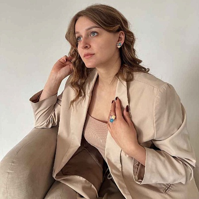 Серьги Azul, Q.Roze, Bege  Possebon  A0292.20.7.13 S 