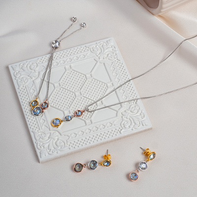 Колье Gray colors (Crystal, Grey, Black diamond)  Fiore Luna  B2101SW-N01.3 BW/MIX 