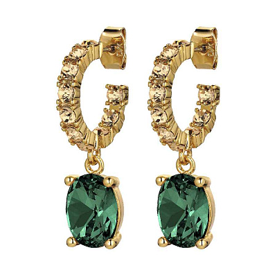 Серьги BARBARA SG EMERALD GREEN /GOLDEN 430125 