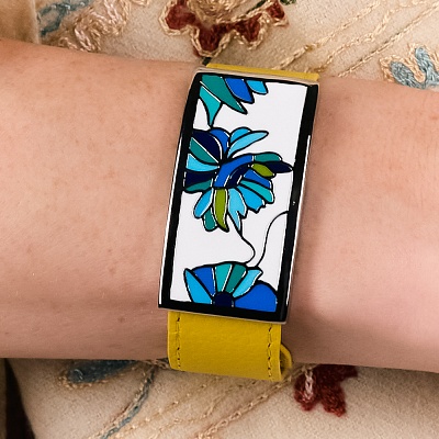 Браслет на желтом кожаном ремешке  Fiore Luna  CB13599-2A 