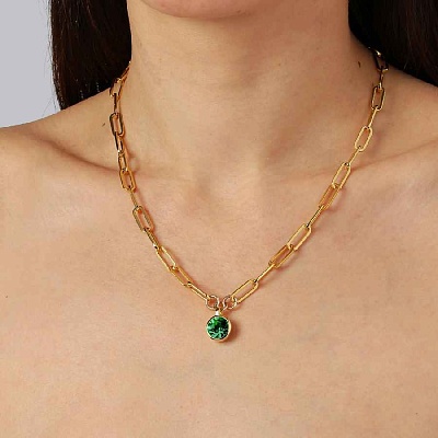 Колье LISANNA SG EMERALD GREEN  Dyrberg Kern  450088 