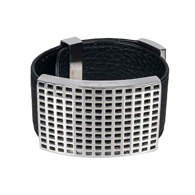 Браслет на кожаном черном ремешке CB00999-1 BW/S 