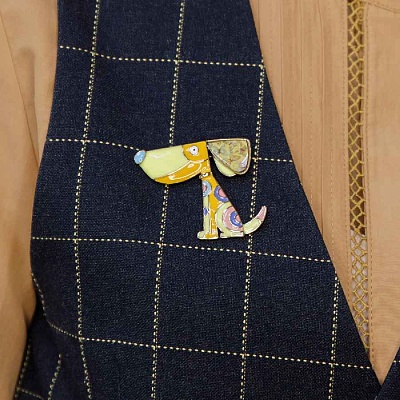 Брошь Собака  Shadore  XZ2291.10 BR/G 