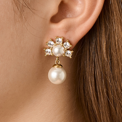 Серьги VERONICA SG CRYSTAL /WHITE PEARL  Dyrberg Kern  450109 