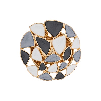 Брошь Мозаика XZ0574.2 BW/G 