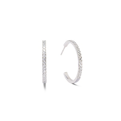 Серьги Hoop Crystal-Silver 30мм 0147/23-1817 