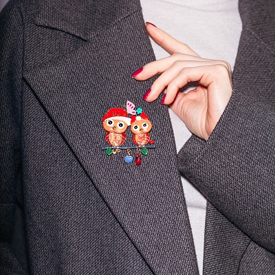 Брошь Совы  Shadore  XZ0531.9 R/G 