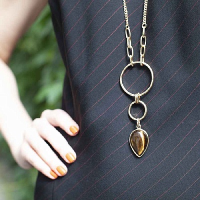 Колье TIGER EYE  Fiore Luna  LN3171-6 BR/G 