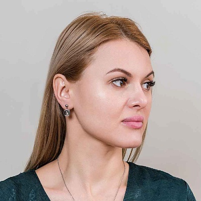 Серьги Куб SHELL  Fiore Luna  AE02914-1 BW/S 