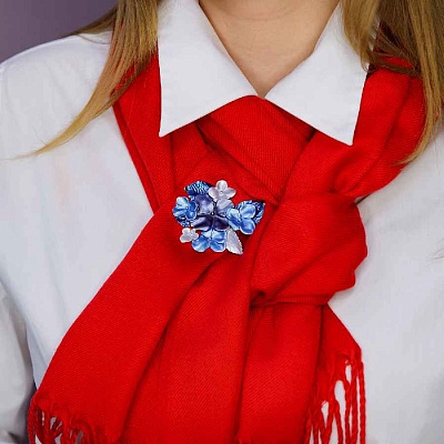 Брошь Фиалки  Shadore  XZ1498.23 BL/S 