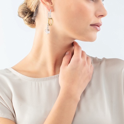 Серьги Bicolour  Coeur de Lion  4521/21-1637 