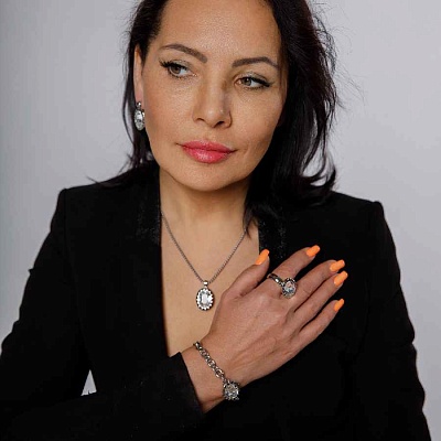 Колье TIVOLA UNICA big (S/P) Crystal 3cm  Qudo  420500 