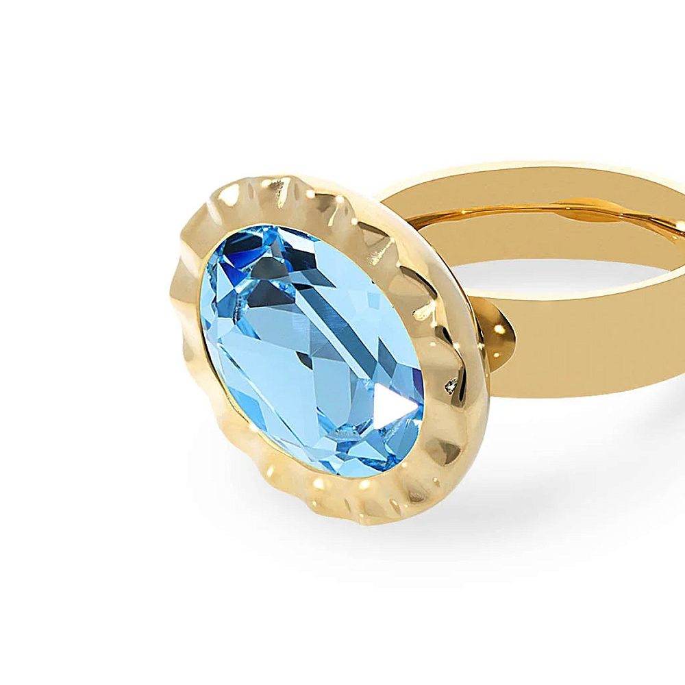 Qudo Кольцо TIVOLA UNICA big (G/P) Aquamarine 58 Qudo 686514 Арт.: 686514