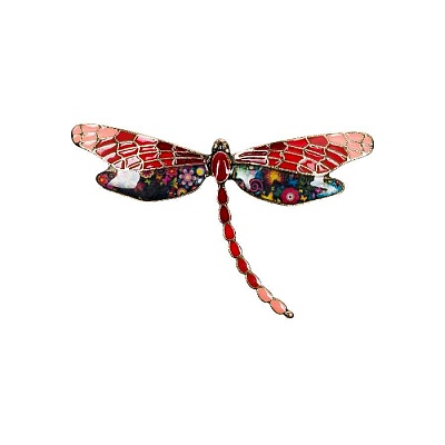 Брошь Стрекоза XZ0417.9 R/G 