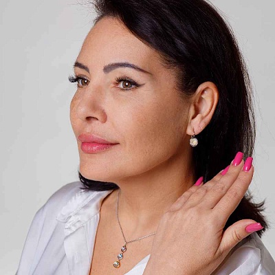 Серьги Ivory Cream Delite  Fiore Luna  A1911.1 BW/S 