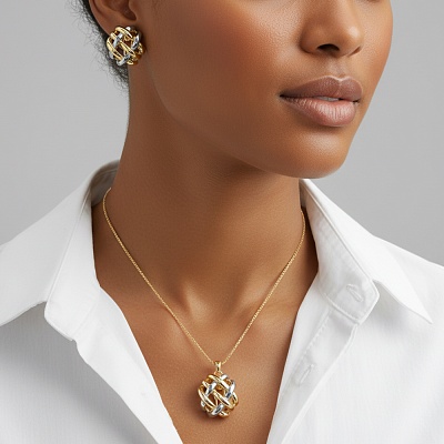 Комплект колье+серьги  Fiore Luna  SG205896E-001 G 