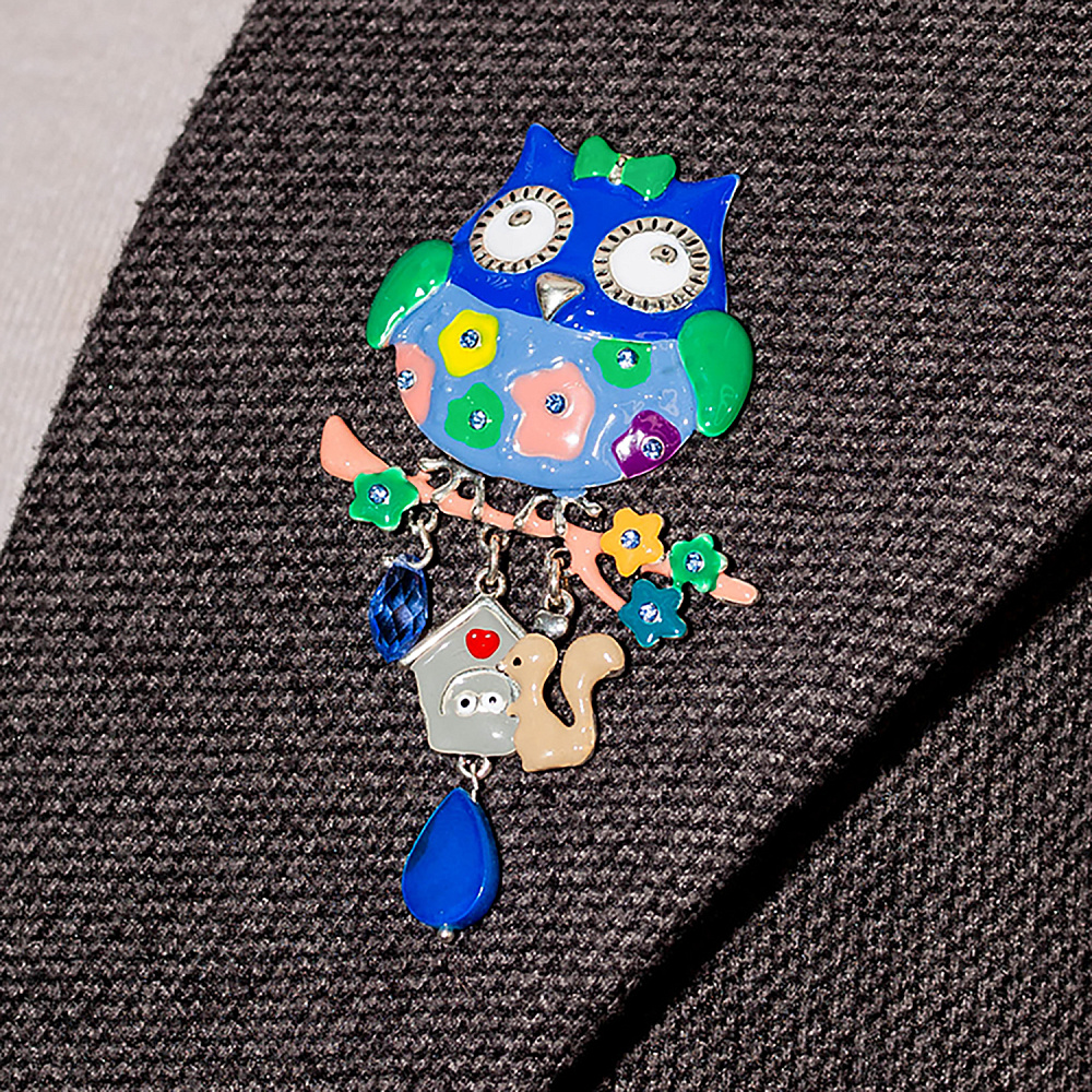 Shadore Брошь Сова с домиком Арт.: XZ5500.23 BL/S