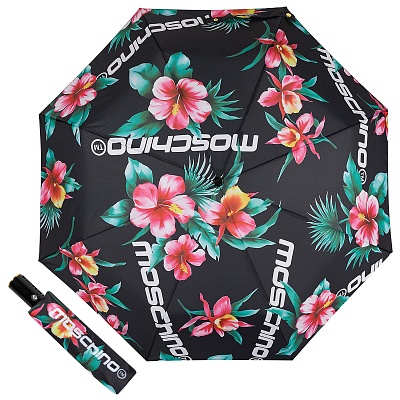 Зонт складной Moschino 8923-OCA Hibiscus Black product-3267 