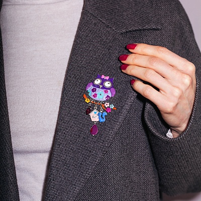 Брошь Сова с домиком  Shadore  XZ5500.11 V/S 