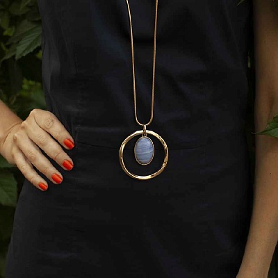 Колье TURQUOISE OPAL  Fiore Luna  LN5142 BL/G 