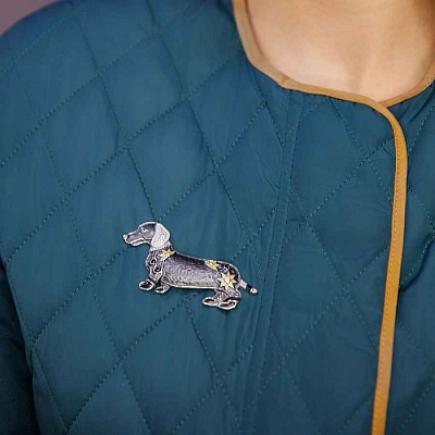 Брошь Такса  Shadore  XZ0711.2 BW/S 