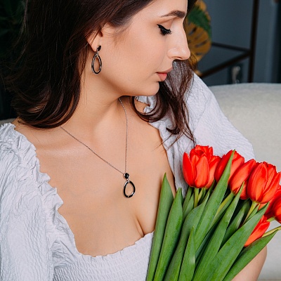 Серьги SSHA  Fiore Luna  A2103SW-E05.15 BR/S 