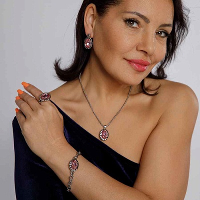 Колье TIVOLA UNICA big (S/P) Light rose 3cm  Qudo  420530 